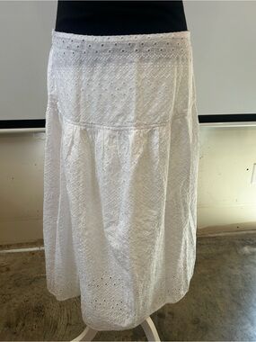 Old Navy White Eyelet Maxi Skirt